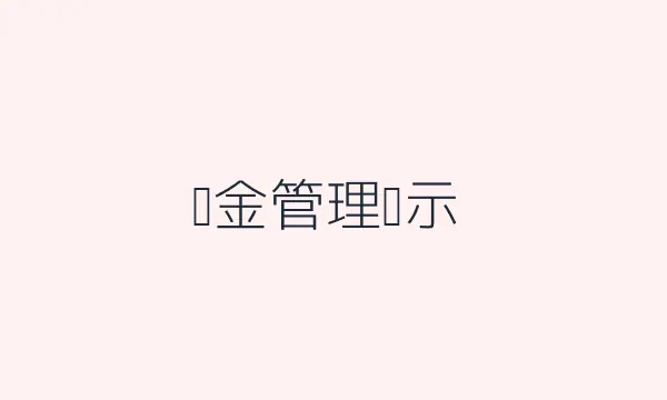 资金管理图示